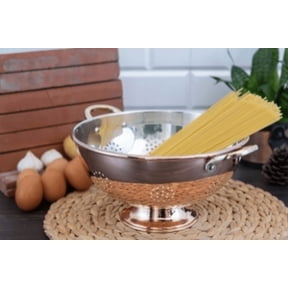 Handmade Hammered Copper Colander, Premium Strainer for Pasta, Vegetables & Fruitsc