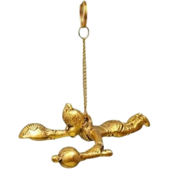 Handmade Hanuman Ji Car & Key Hanging Golden Color Religious Gift, Small