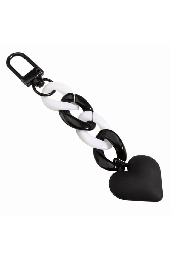 Handmade Heart Keychain Plastic Link Chain Key Rings for Women Girls Handbag Pendant Accessories Car Keys Jewelry Gifts