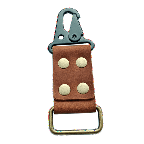 Handmade Heavy Duty Key ring holder,  Rivets Fixed Widened Leather Carabiner Keys,car leather keychain