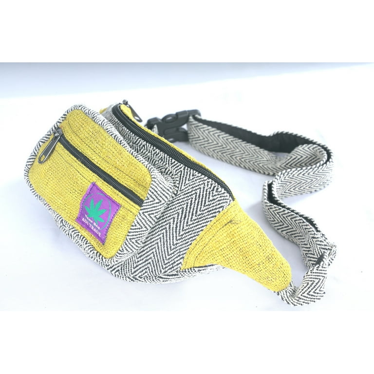 Handmade Hemp Belt fanny pack Organic and eco friendly Adjustable Waist bag for all purpose and multicolored fashion Fanny Pack