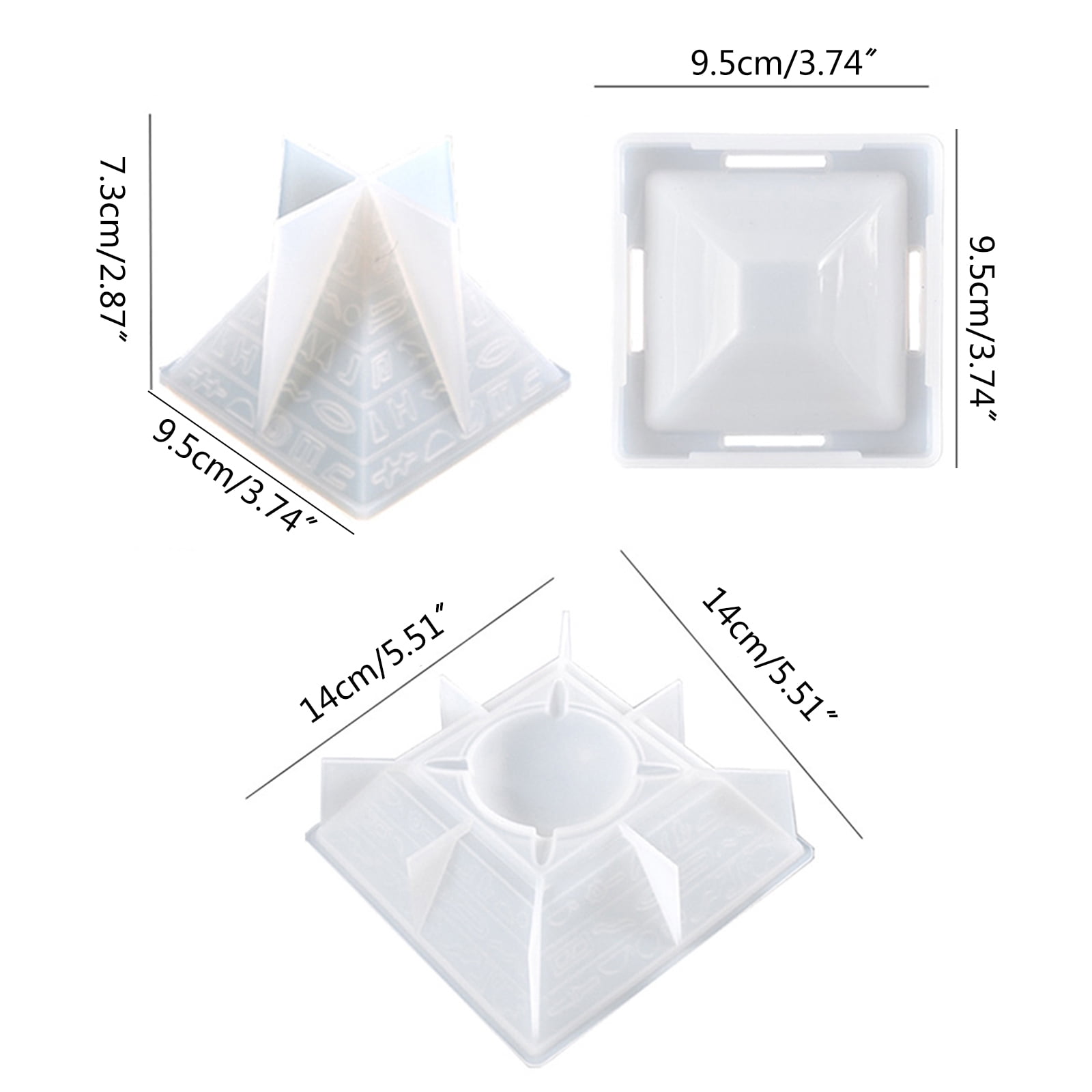 Handmade Holder Tray Crystal Epoxy Resin Mold Pyramid Ashtray Casting ...