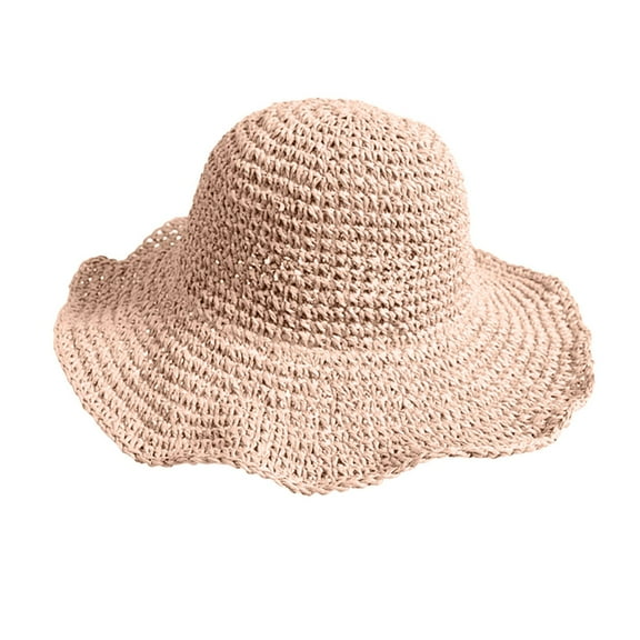 Handmade Hollow Straw Hat Cowboy Hat With Curled Brim And Raised Edge Beach Hat Sunscreen Hat