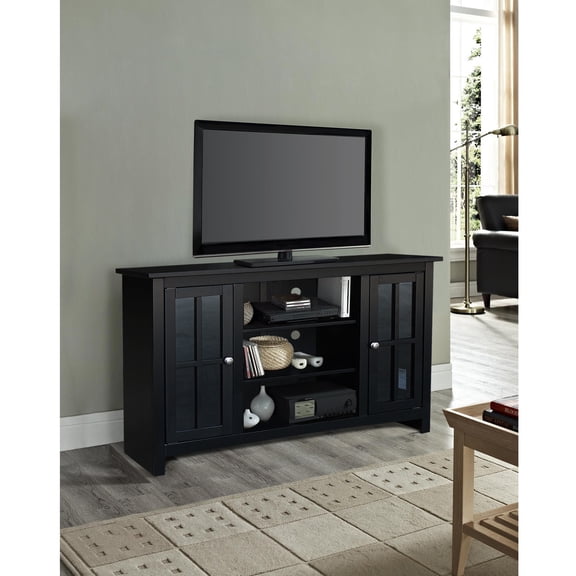 Handmade Home 48" Wide Unfinished Wood TV Stand With 2 Doors, Center Shelves And Adjustable Storage, 18"D x 30"H Versatile Handcrafted Entertainment Unit