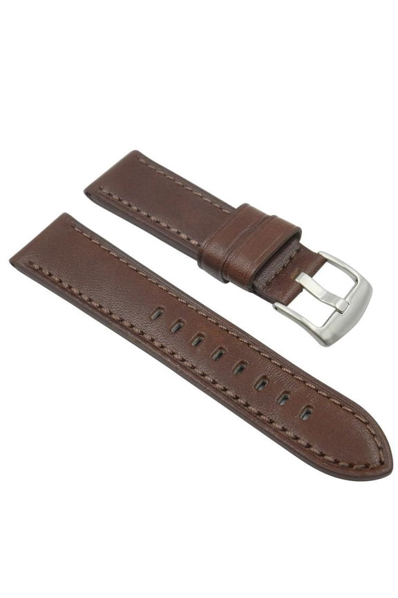 Handmade Horween USA Brown Leather 22mm Watch Strap