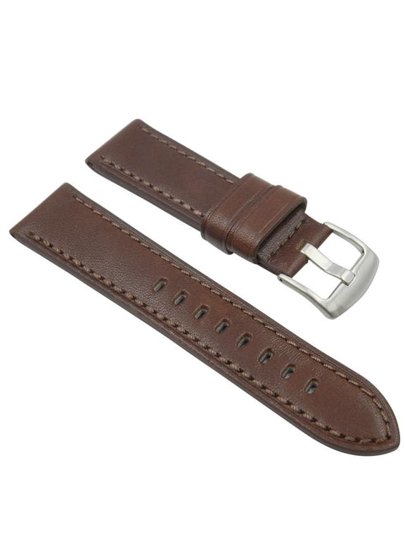 Handmade Horween USA Brown Leather 22mm Watch Strap