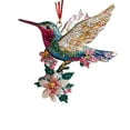 thumbnail image 1 of Handmade Hummingbird Ornament,Colorful Humming Bird Tree Design Pendant,Xmas Decorative Hanging Ornament Glass Humming Bird Ornament, for Home Party Christmas Tree Decorations(C), 1 of 8