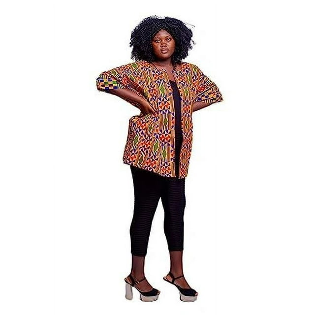 Handmade In Ghana Plus Size African Ankara Patapata Casual Top Open