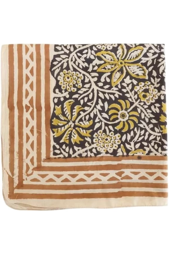 Handmade Indian Cotton Bandana, Block Printed Indigo Boho Style Neck Scarf, Block Print Headwrap, Unisex Accessories