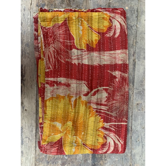 Handmade Indian Gudari Kantha Work Multi Colour Blanket Reversible Sleeping Mat