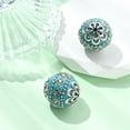 thumbnail image 1 of Handmade Indonesia Beads with Metal Findings Round Unplated Dark Turquoise 19.5x19mm Hole: 1mm DIY, 1 of 1