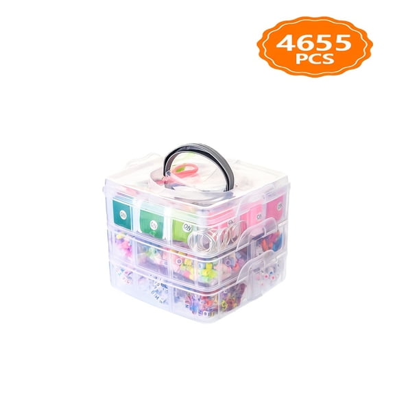 Handmade Jewelry Making Kit - 2456/4655pcs Basic Beads Supplies for Bracelet, Necklace & Earring DIY, Family Craft Gift Set for Adults & Kids