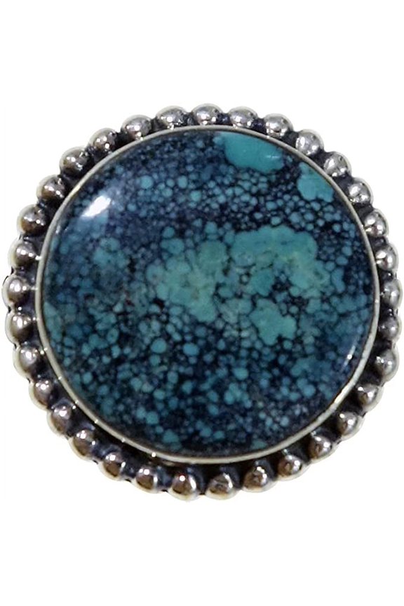 Handmade Jewelry Unique Fashion Designer Genuine Gemstone Unique Finger Ring for Women Men 925 Sterling Silver Turquoise Tribal FINE Gypsy Ethnic Ring US Ring Size 6.5