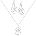 thumbnail image 1 of Handmade Jewelry by Dawn Hammered Spiral Sterling Silver Necklace and Earring Set – 20 Inch, 1 of 8
