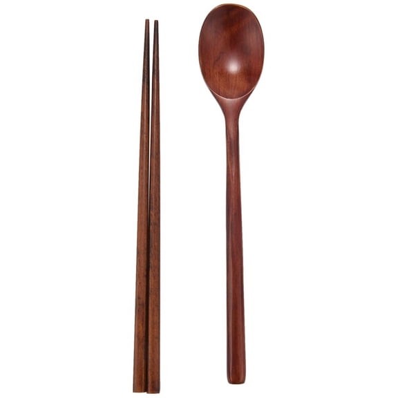 Handmade Jujube Tree Wooden Korean Dinnerware Combinations Utensil 5 Set of Spoons and Chopsticks