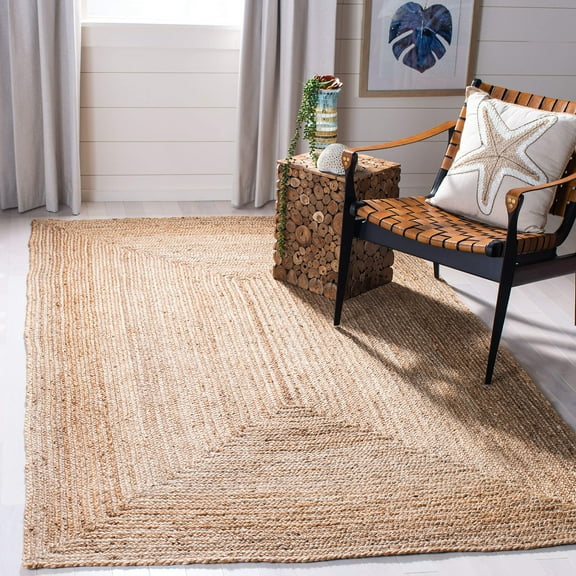 Cape Cod Collection 3'x5' Jute Rug, Handwoven Natural Fiber Floor Mat, Durable for High Traffic Areas Entry Living Room Bedroom, CAP252A, Natural