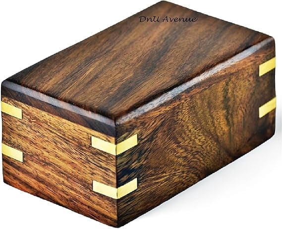 Handmade Keepsake Urn for Human Ashes Rosewood Pet Urn for Dogs Cats Wooden Funeral Urn for Ashes Handcrafted Burial Urn Box for Adult Ashes Capacity 12 Cu/in (Keepsake with Engraving)