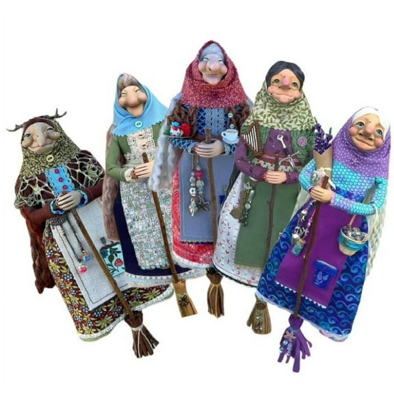 Handmade Kitchen Witch Doll, Witch Figurine Luck Charm Home Decor, Cooking Dolls Kitchen Hanging Decor, Unique Gift for Mom