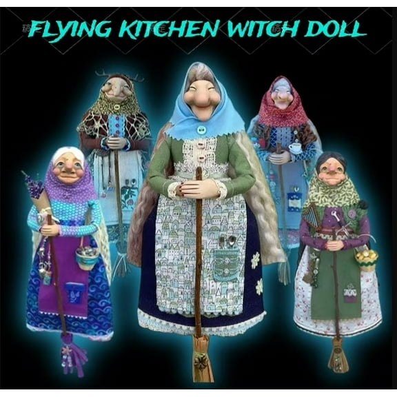 Handmade Kitchen Witches Doll, Magic Kitchen Witch Doll Toys, Kitchen Witch Decor, Magic Decoration, Unique Gift
