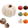 thumbnail image 1 of Handmade Knit Pumpkin Decorations Farmhouse Style, Small Crochet Pumpkins Bowl Filler for Autumn Thanksgiving Halloween Tier Tray, 1 of 8