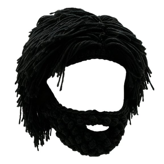 Handmade Knit Wig Beard Hats for Harsh Winter: Warm, Edgy Style with One-Size-Fits-Most Design
