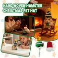 thumbnail image 1 of Handmade Knitted Christmas Pet Hat – Santa-Themed Mini Hat for Hamsters, Snakes & Lizards, Adjustable Strap Design, Perfect Holiday Party Costume Accessory for Small Animals Red & Green, 1 of 6