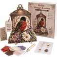 thumbnail image 1 of Handmade Knitted DIY Bird Lantern Kit, Memory Lantern with 6 Bird Patterns, Beginner Friendly Art Craft Set for Desktop Ornament Sympathy Memorial Gift, 1 of 7