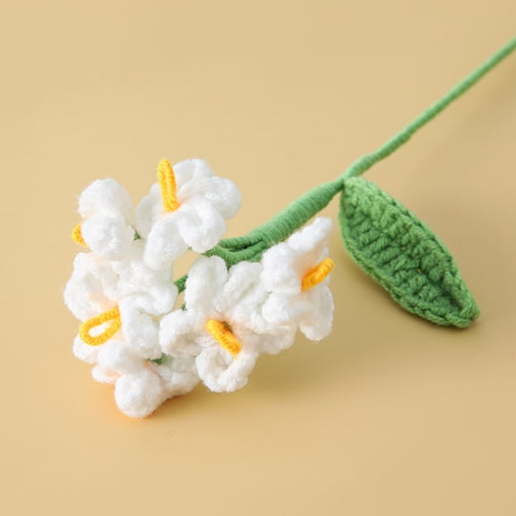 Handmade Knitted Forget-Me-Not Flowers Bouquet, Artificial Crochet Simulation Floral Decoration for Home Wedding Party