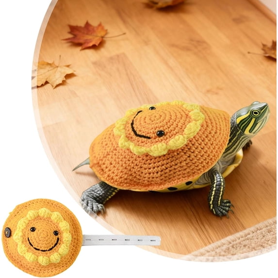 Handmade Knitted Pet Turtle Sweater for Small Tortoise, 7.5 Inch Soft Warm Reptile Shell Clothing for Christmas Halloween Party Photo Shoot (1 PC)