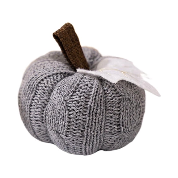Handmade Knitted Plush Pumpkin, Soft Fabric Halloween Pumpkin Decoration for Thanksgiving, Fall Harvest Home Table Decor