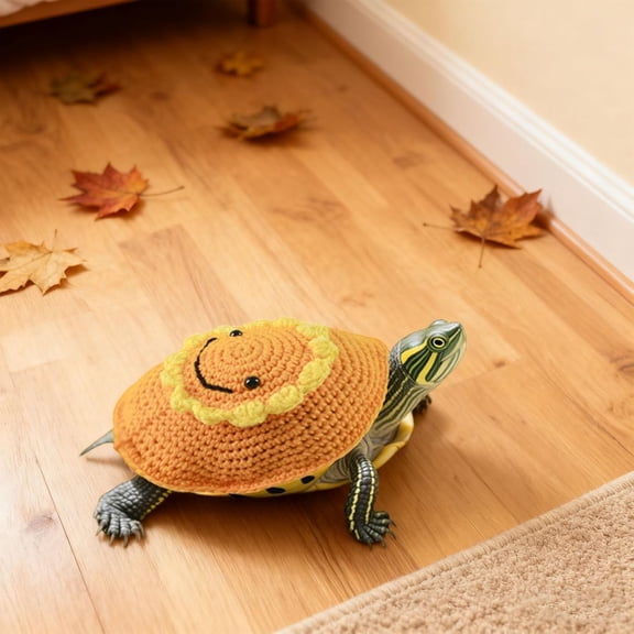 Handmade Knitted Turtle Sweater, Adjustable, Tortoise Costume, Small Pet Apparel