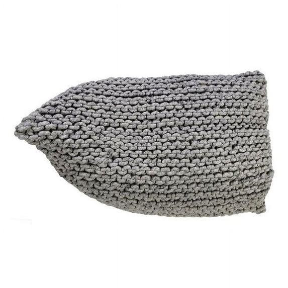 GFurn KBEW-70x110-NATGREY Handmade Knitted Woolen Beanbag - Natural Grey