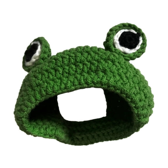 Handmade Knitted Woolen Hat for Cat Puppy Kitten Pet Cap Cute Cartoon Design Warm Headwear Green