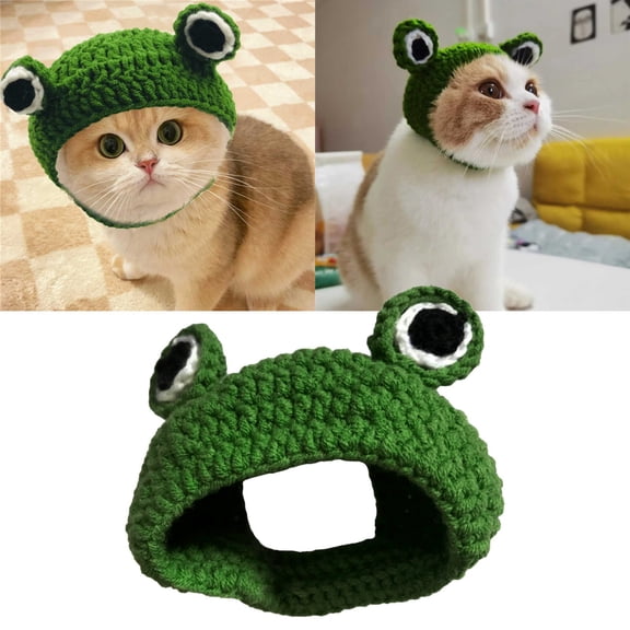 Handmade Knitted Woolen Yarn Pet Hat Cute Cartoon Cap For Cat And Dog