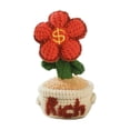 thumbnail image 1 of Handmade Knitted Yarn Tulip and Rose Potted Plant, Crochet Artificial Flower Arrangement with Pot, Decorative Knitting Floral Bonsai for Tabletop Desk Shelf Home Office Indoor Decoration, 1 of 6