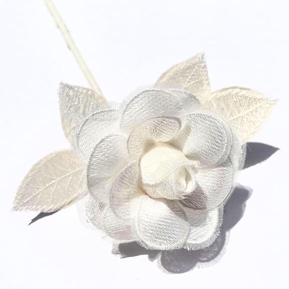 Handmade Lace Rose Flower for 13th Wedding Anniversary Gift White