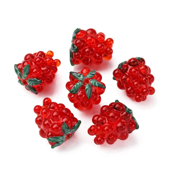 Handmade Lampwork Beads Grape Red 14x12mm Hole: 1.5mm