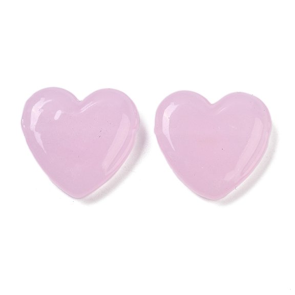 Handmade Lampwork Beads Heart Pink 19~19.5x20x6.5~7mm Hole: 1.6mm DIY