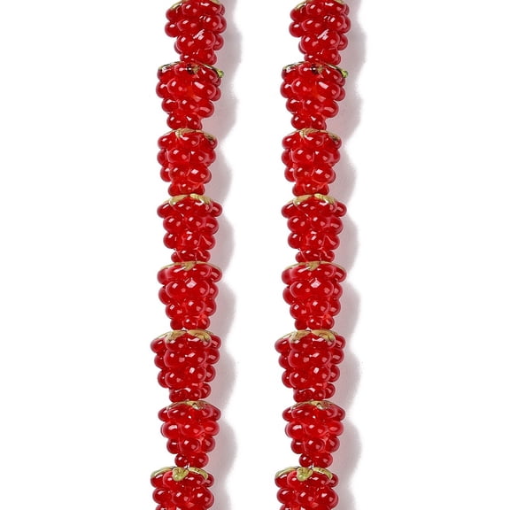 Handmade Lampwork Beads Strands Raspberry FireBrick 12.5x12.5mm Hole: 1.4mm about 20pcs/strand 9.84''(25cm) 1strand