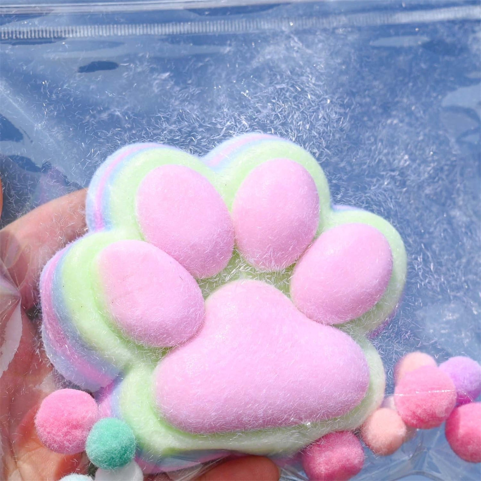 Squishy Kawaii – Patte De Chat Géante Transparente XL – Jouet Anti-stress En TPR – Floqué, Avec Billes Intérieures – Cadeau Adulte Et Enfant