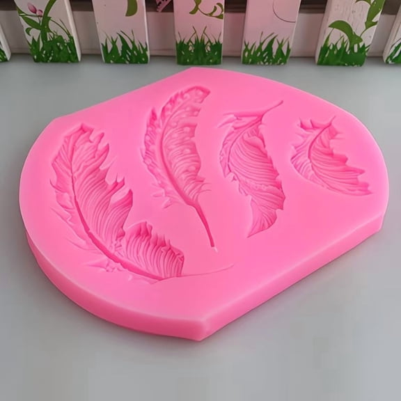 Handmade Large Feather Shaped Chocolate Candy Molds - Silicone Baking Mold for Fondant, Epoxy, and Plaster