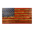 thumbnail image 1 of Handmade Large Rustic Wooden American Flag with 50 Star Carved Union Indoor/Outdoor Americana Wall Art, 1 of 8