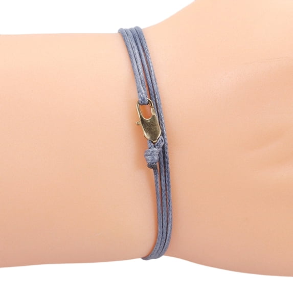 Handmade Layereing Copper Clasp Bracelet Waxed Cord Jewelry Unisex Gift Present