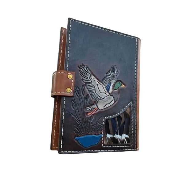 Handmade Leather Book Cover Protector Sleeve with Zipper Closure for Books Brown