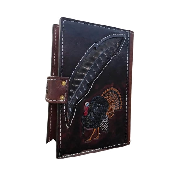Handmade Leather Book Cover Protector Sleeve with Zipper Closure for Books Brown
