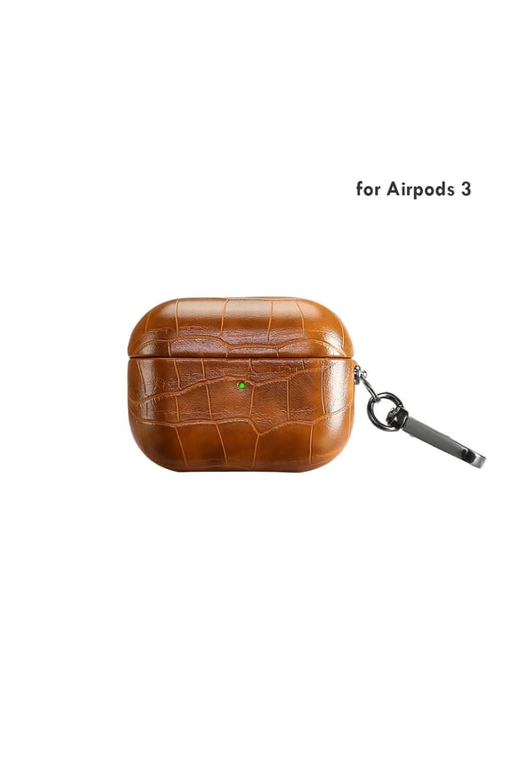 Handmade Leather Case -for Airpods pro3 Pu Case Cover,Crocodile/alligator Skin Lizard Skin Luxury Texture,Drop Protection Soft Shell Cover With Keychain,for Airpods pro3rd Generation Earbuds
