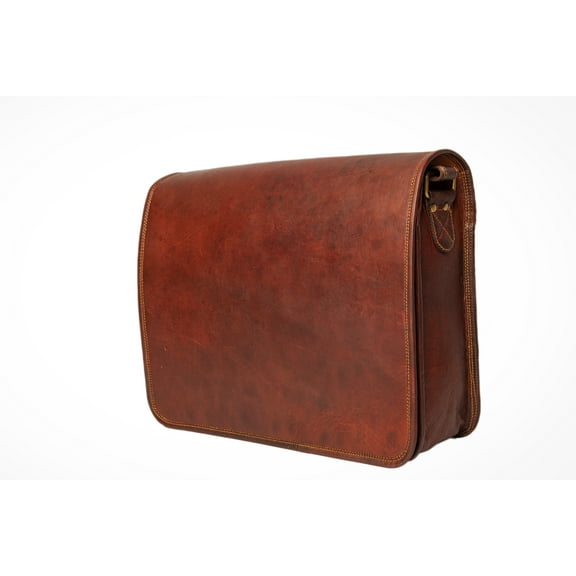 Handmade Leather Crossbody Bag For Unisex . ( 11 Inch )