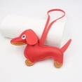 thumbnail image 1 of Handmade Leather Dachshund Keychain Dog Leash Pendant for Car Keys Backpack Purse Charm Handcrafted Durable Sausage Dog Rope Accessory Gift, 1 of 9