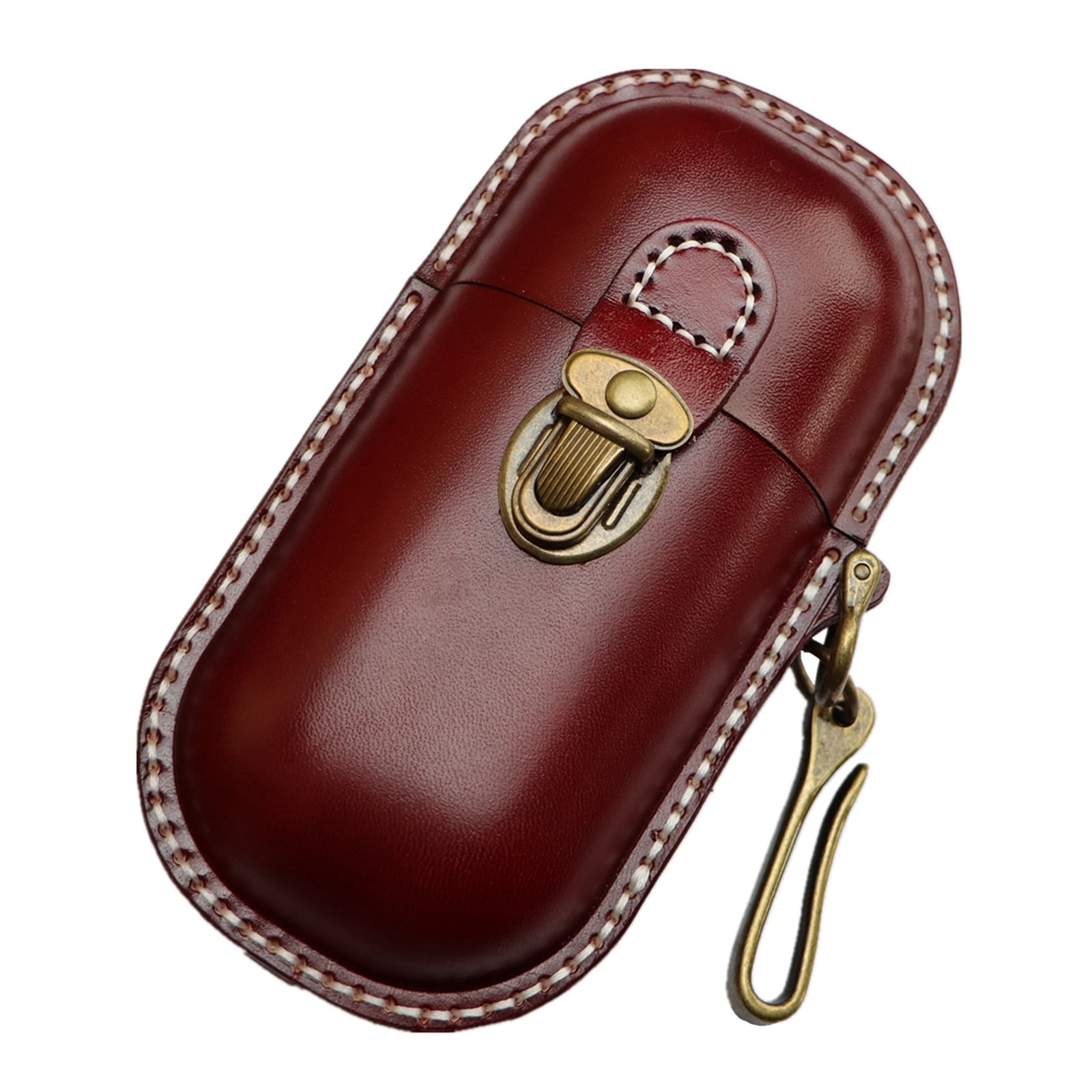 Handmade Leather Eyeglass Case Hard Shell Retro Men And  display picture 1