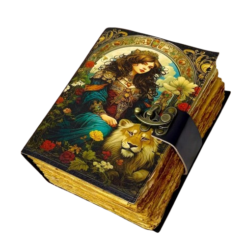 Handmade Leather Grimoire Journal – Book of Shadows, 200 Pages Vintage Witchcraft Spellbook, Gothic Magic Diary Gift